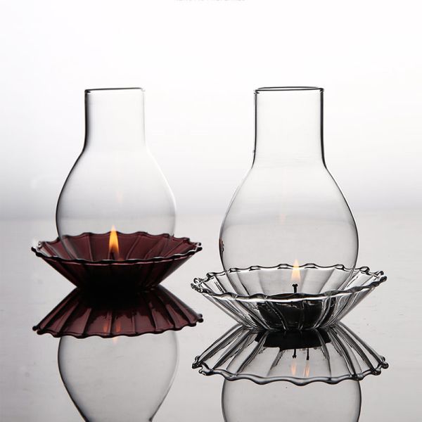 Buy Custom Logo Clear Borosilicate Glass Candlestick at wholesale prices