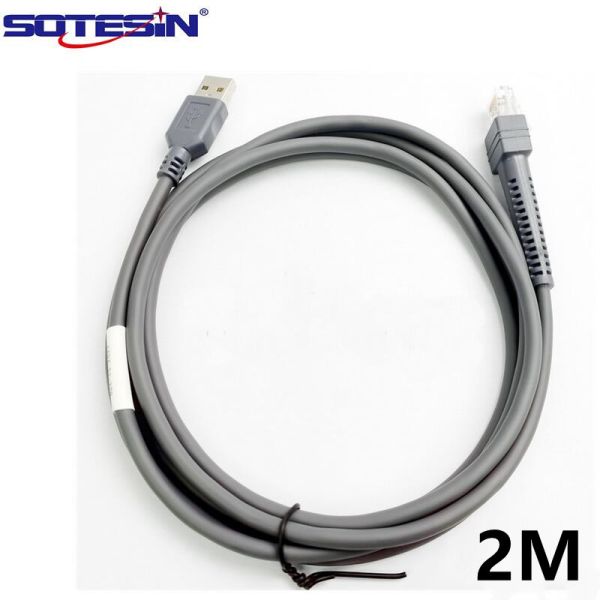 2M PS2 KB To Rj45 Barcode Scanner Cables For Symbol LS2208