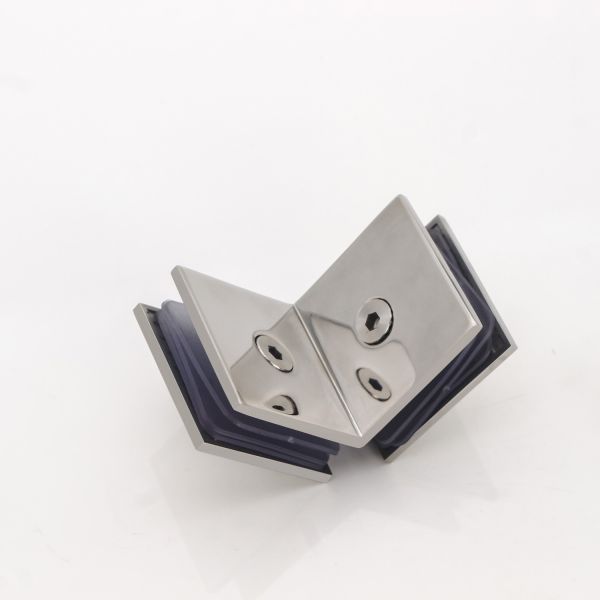 Durable 45*45mm Shower Clamps for Tempered Glass Mounting in Corner of Bathroom Door