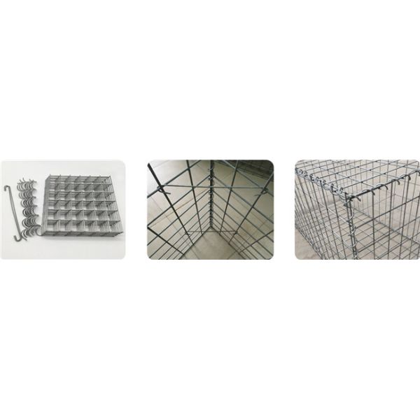 Hot Dipped Galvanized Welded Wire Gabions Retaining Wall / Stone Wall Metal Cage