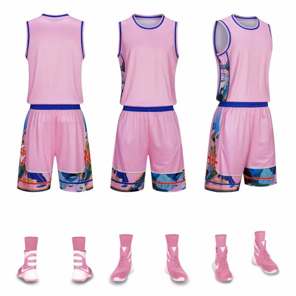 Custom Polyester Material Uniforms Quick-drying Youth Basketball Uniforms men kids unisex basketball set