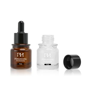 Amber 30ml Liquid Foundation Bottles Cylinder Glass Dropper Bottle