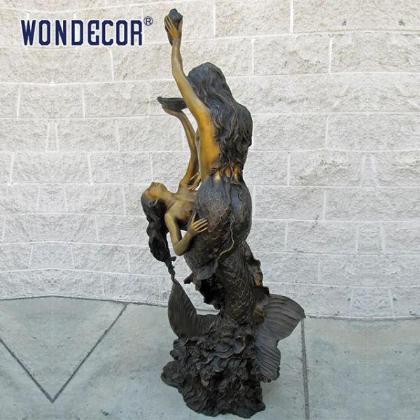 Customized Life Size Outdoors Garden Decoration Mermaid Bronze Statue