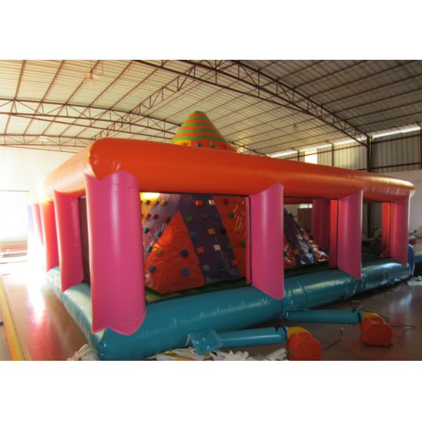 Colourful Iceberg Floating Climbing Wall , Commercial Inflatable Rock Climbing