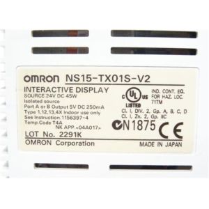 Omron NS15-TX01S-V2 OPERATOR INTERFACE 15 TCHS ETN+SERIAL+USB SILVER