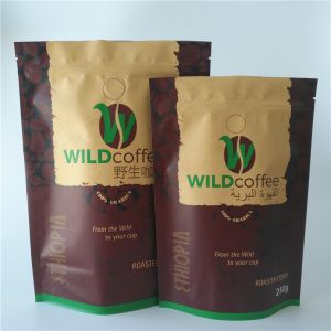 Quality Resealable Tea Bags Packaging Aluminum Foil Stand Up Coffee Bag With Valve for sale