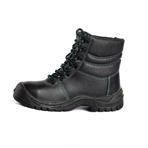 Anti Slip Cut Leather Upper Shock Absorbing PU Sole Steel Toe Protection Winter Safety Shoes