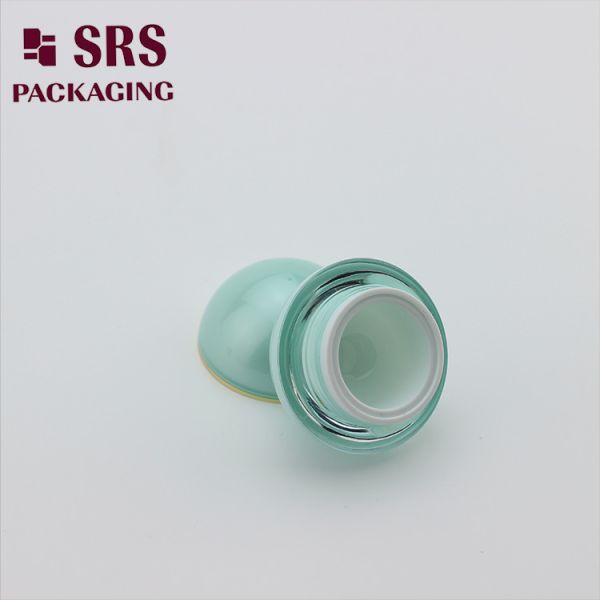 J010 light green double wall acrylic cream jar empty SRS 15g 30g 50g