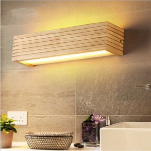 Nordic Solid Wood Wall Lights Staircase Corridor Rectangular Bathroom LED Wall