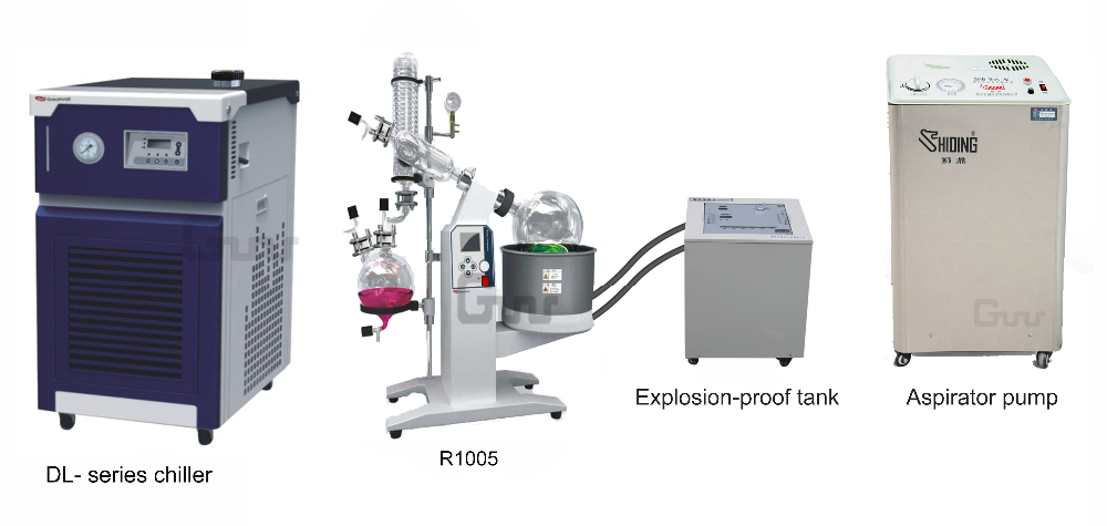 5L explosion-proof rotovap with coolant pump and aspirator vacuum pump