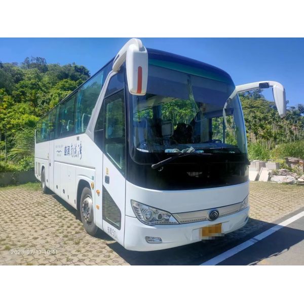 Buy Used Passenger Coaches Leaf Spring 50 Seats Double Doors Rare Engine Left Hand Drive 2nd Hand Yutong Bus ZK6119 at wholesale prices