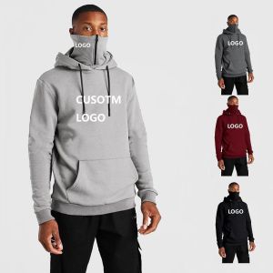 OEM 65% Cotton Streetwear Pullover Hoodies Embroidery With Facemask