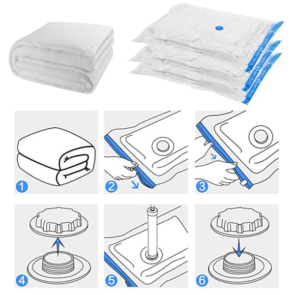 70 To 100 Microns Vacuum Seal Bags For Clothes With Pump For Mattress Foldable