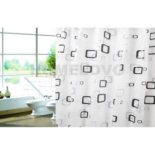 Custom Printed waterproof Plastic Shower Curtain / hotel extra long shower
