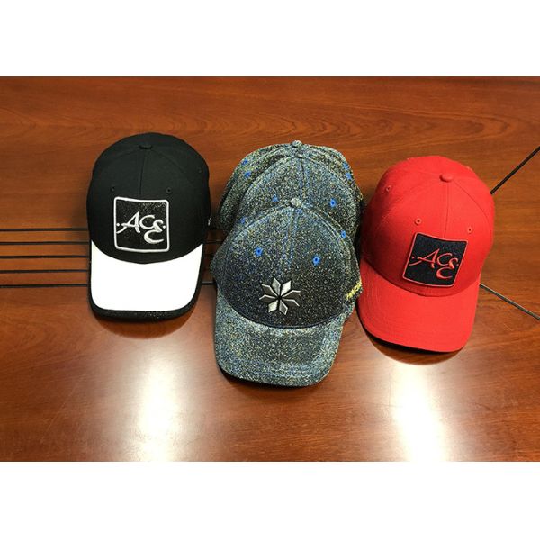 Buy High quality ACE custom design logo and material and color 6panel structured baseball caps hats at wholesale prices