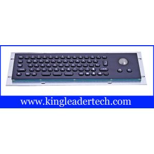Metallic Liquid-Proof Industrial Black Kiosk Metal Keyboard With Trackball