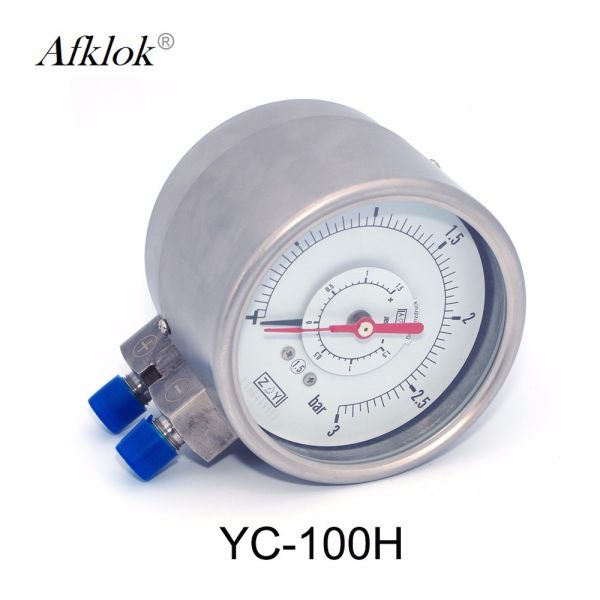 Buy Stainless Steel Gas Pressure Test Gauge Double Needle Double Pipe Structure 100mm at wholesale prices