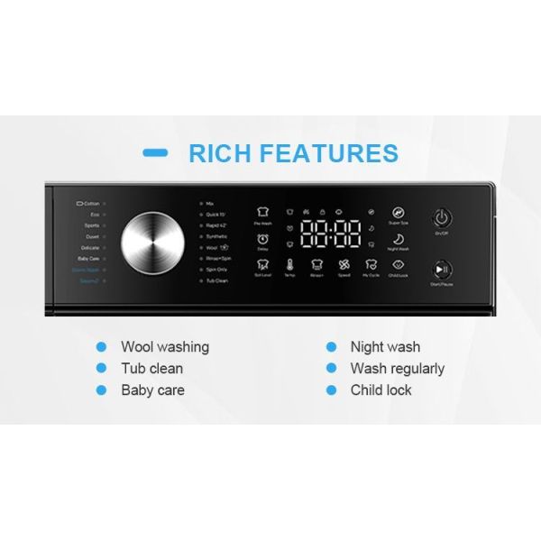 High Quality 9kg Front-Load Laver Fully Automatic Smart Washing Machine