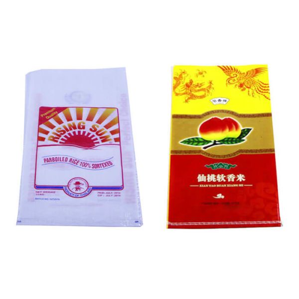 Buy Customized Size PP Woven Packaging Bags For Rice Packing Double Stitched at wholesale prices