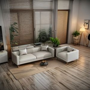 Customizable Foam Filled Sofa in Synthetic Leather for Customized Environments