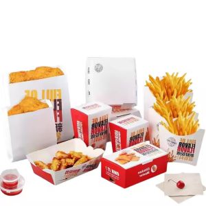 Customized takeaway burger box restaurant disposable fast food fried chicken