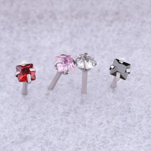 Custom High Quality Titanium Labret Unique Lip Rings With Zircon