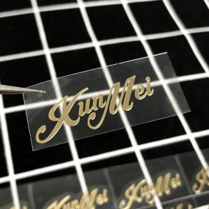 Electroplated Metal Letter Perfume Bottle Label Gold Nickel Embossed Candle