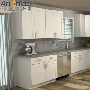 Affordable Flat Pack Kitchen Cabinet with HPL/HPDL Door Material and Customized