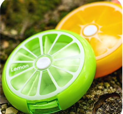 Can rotationable pill box 7case pill organizer weekly promotional pill holder