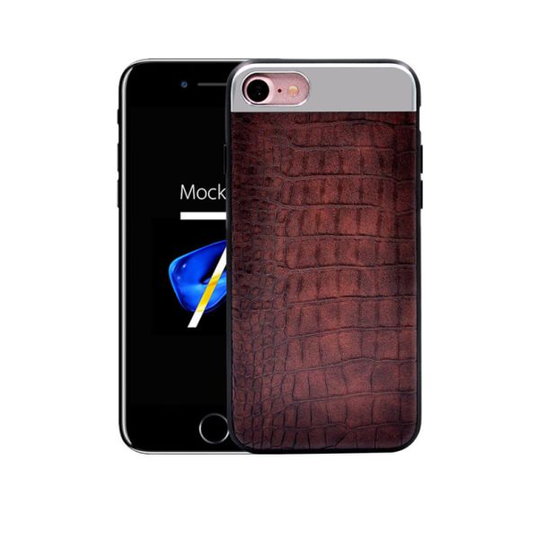 TPU PC PU leather metal 4 in 1 Upscale business luxury crocodile leather pattern phone case cover for iPhoneX 8 7 6Splus