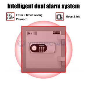 Solid Steel Fireproof Safe Box Dual Alarm System Height 420mm