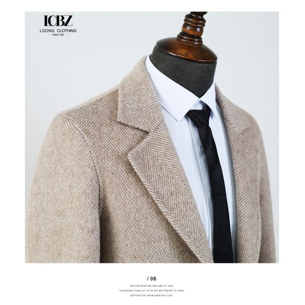 Jackets Custom Luxury Trench Coats Worsted Wool Overcoat Men Warm Winter Long Men Cashmere Coat