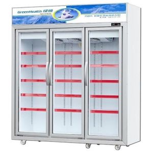Fan Cooling Glass Door Freezer With Adjustable Shelving Temp -18~-22℃