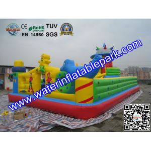 Funny Inflatable Amusement Park / Mobile Inflatable Fun City Bouncer