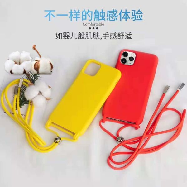 Buy iphone 6 to 12 Silicone Necklace Phone Case With Lanyard at wholesale prices