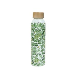 Eco Friendly 20 0Z Water Glass Drinking Bottles With Bamboo Lid
