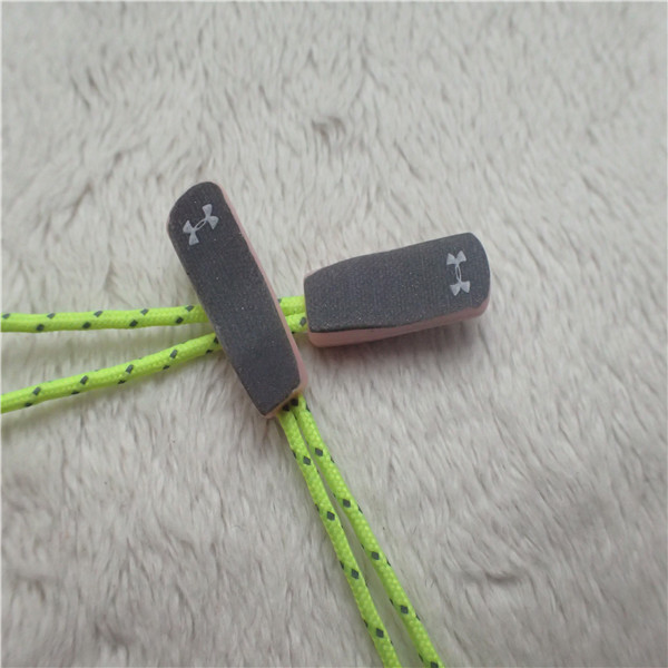 Fluorescent Green Rope Eye Catching Rubber Zipper Puller For Outdoor Sportswear