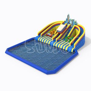 0.9mm Plato Commercial Inflatable Water Park With Slide