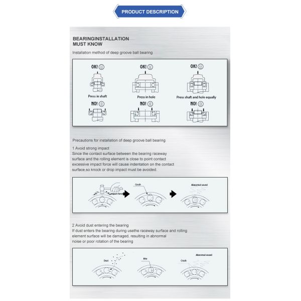 12*32*10mm Deep groove ball bearing 6301ZZ 6301RS 6301C3 CHROME STEEL Material P0 P5