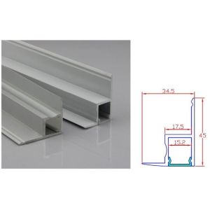 China Aluminum LED strip profile diffuser Aluminium profile for led strips A4535 for ceiling Decoration on sale