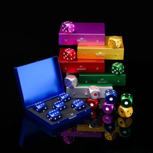 Portable Round 16mm Color Metal Dice Set Creative Leisure Aluminum Alloy Dice