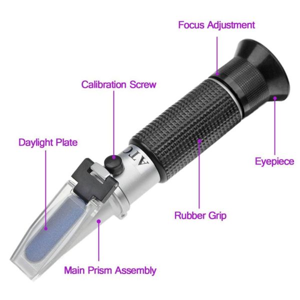 Customized Handheld Refractometer Brix 0-32% for Measuring Sugar in Juice and Fruits
