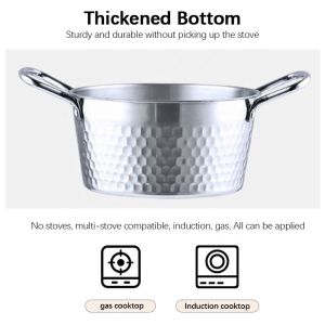 Silver Kitchen Sauce Pans Stainless Steel 304 With Glass Lid