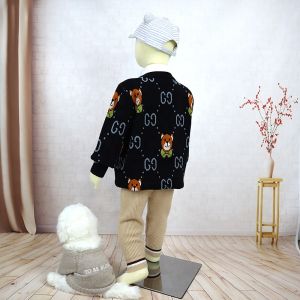 baby sweater Solid color with woven collar popular boys' and girls' tops Knitted