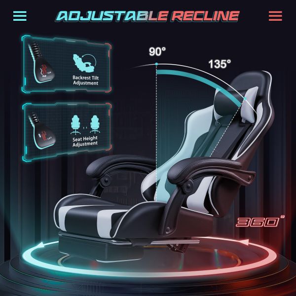 Modern Design ALINUNU Gaming Chair with Massage Lumbar Support and 360 Swivel Seat
