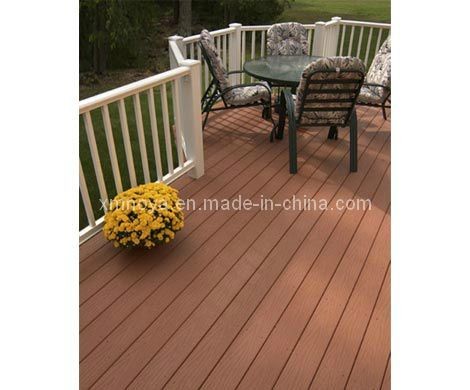 Garden Flooring Decoration WPC Wood Composite Decking Board 450*75*18mm in Brown