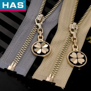 Grey Metal Teeth Zippers Customized Luxury Zippers For Handbags