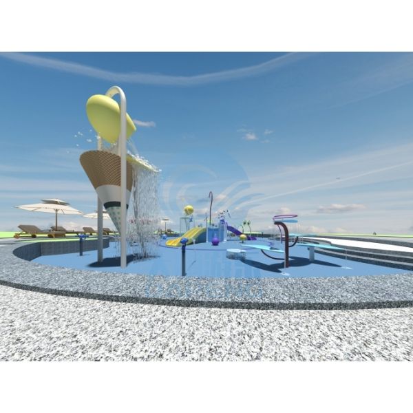 Custom Outdoor Water Playground Equipment Children Aqua Park With Splash Pads For Hotels And Resorts