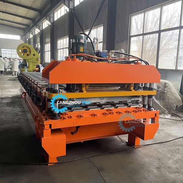 Hydraulic Cutting 5.5kw Power Color Steel Profile Russia Tile Roll Forming Machine