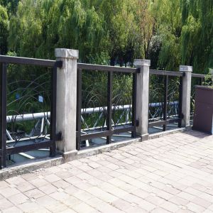 Black Balustrades Handrails Customized Home Garden Fencing